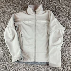 Patagonia Jacket Womens Small Full Zip White Logo Polartec Collared Outdoor USA